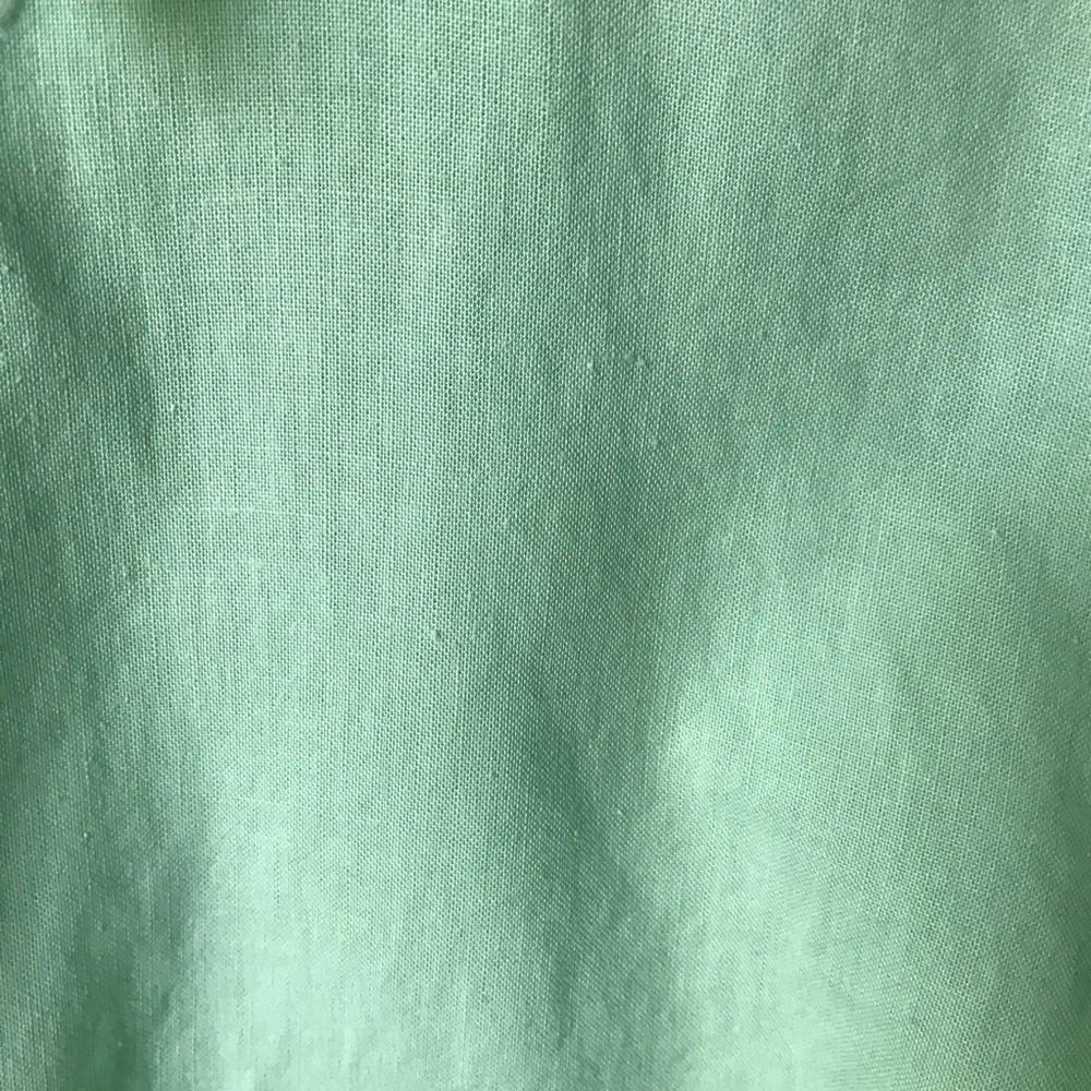 Mint Green Linen Blend Button Down Large - Picture 7 of 9